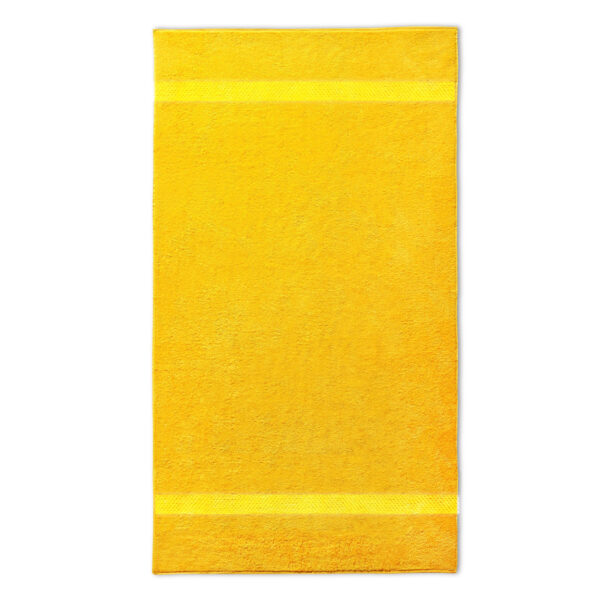 handdoek 70x140cm geel borduren
