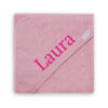 badcape licht roze closeup