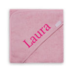 badcape licht roze closeup