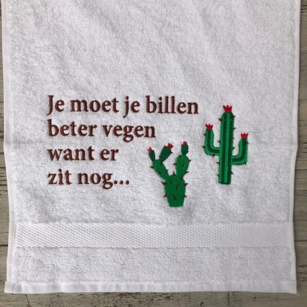 gastendoekje cadeau 50x30 cactus onderkant