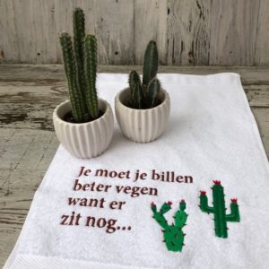 gastendoekje cadeau 50x30 cactus sfeerfoto