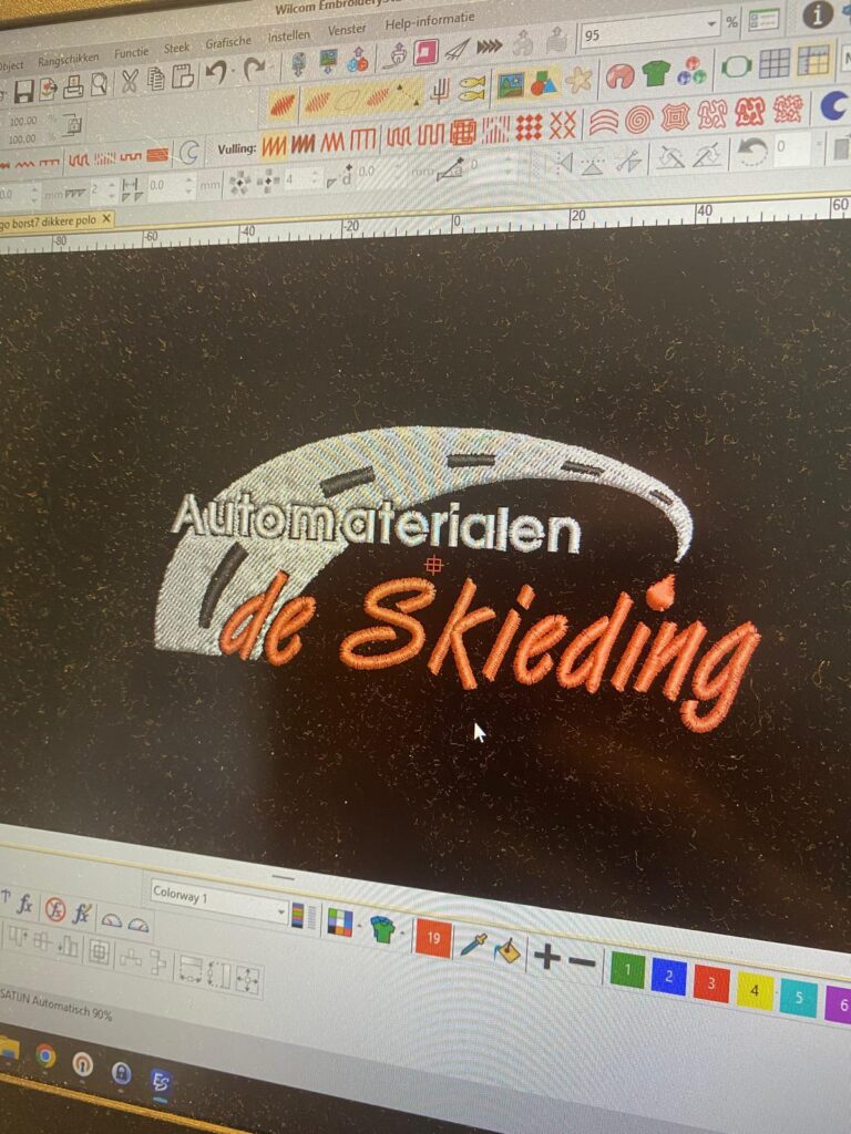 Borduurkaart maken voor bedrijven - vooraanzicht