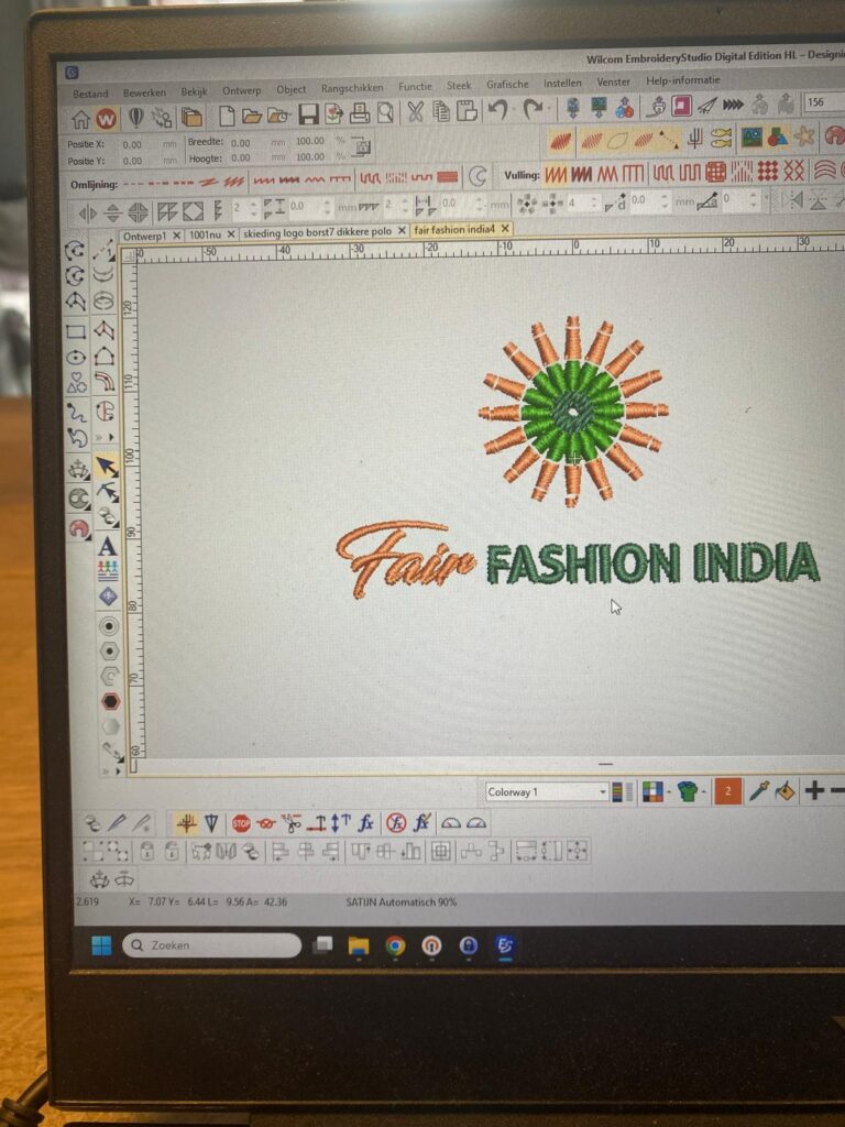 Borduurkaart maken voor bedrijven - vooraanzicht