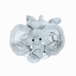 Knuffeltje olifant met naam geborduurd gepersonaliseerd - vooraanzicht