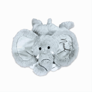 Knuffeltje olifant met naam geborduurd gepersonaliseerd - vooraanzicht
