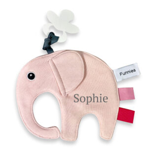 Speendoek blush met naam gepersonaliseerd geborduurd - vooraanzicht