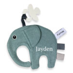 Speendoek Ollie oudgroen gepersonaliseerd met naam - vooraanzicht